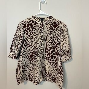Ann Taylor Animal Print Women's blouse size S